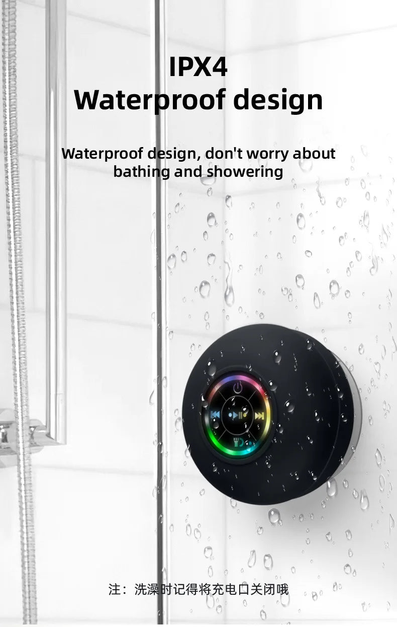 Mini Bluetooth Speaker  Waterproof Bathroom Audio Wireless